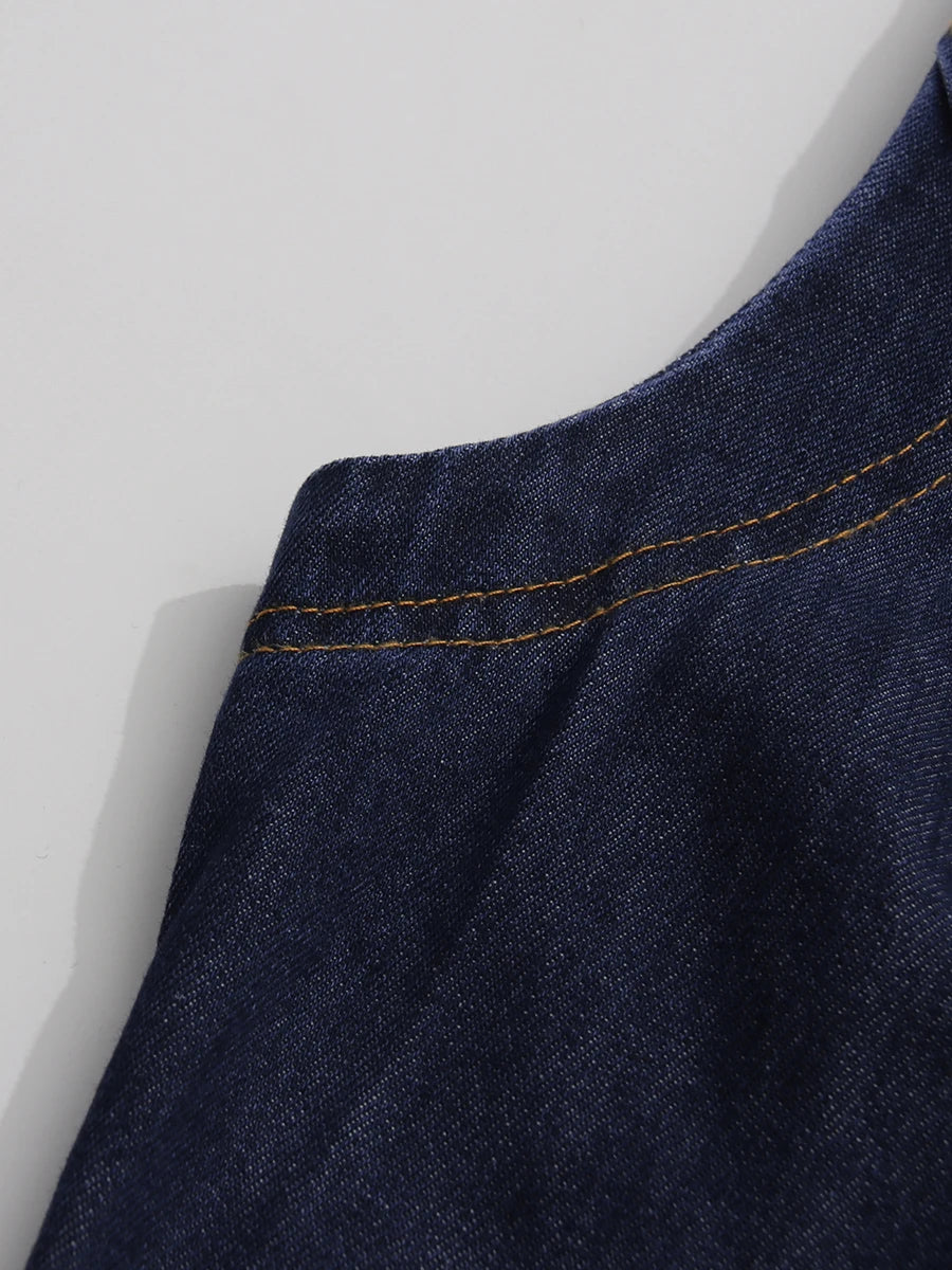 Belted Denim Mini Dress