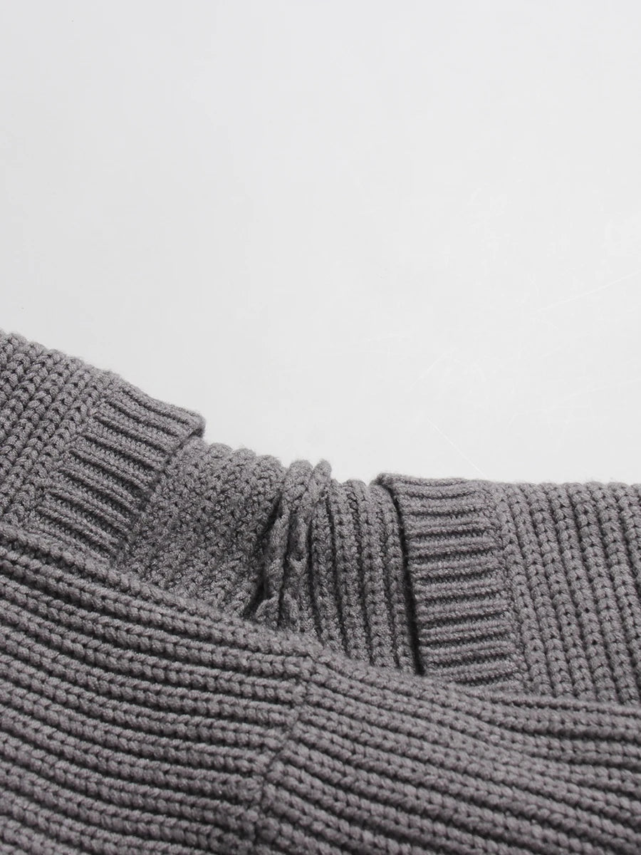 Grey Hooded Cardigan