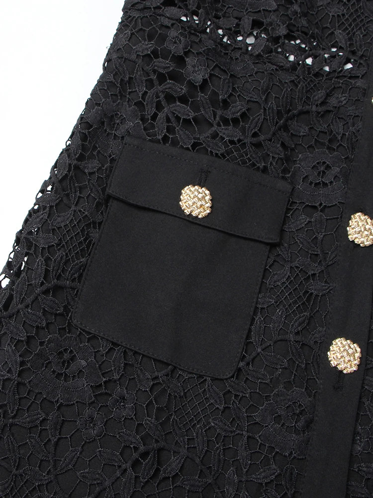 Embroidered Lace Mini Dress