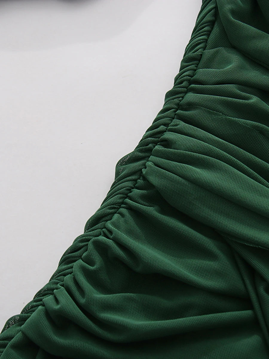 Draped Green Cocktail Dress
