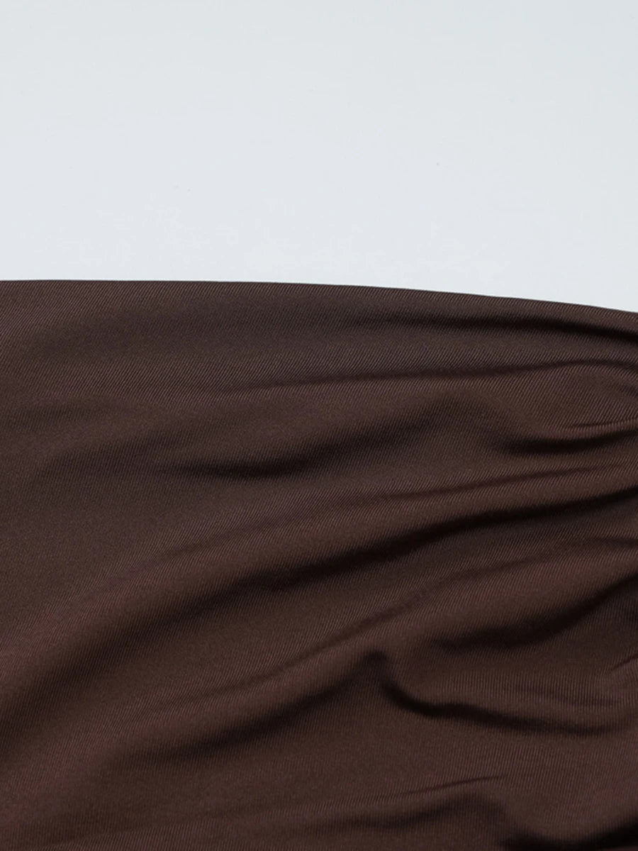 Brown Ruched Dress