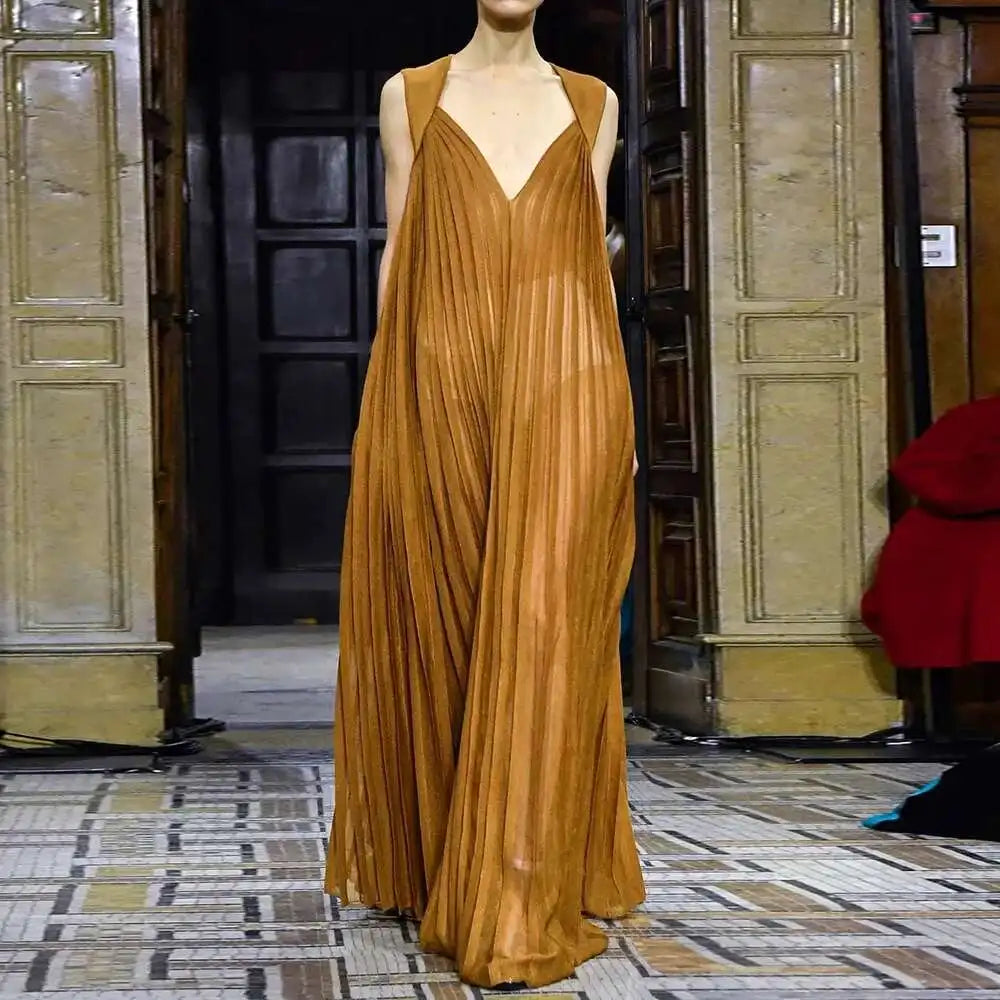 Pleated Maxi Dress