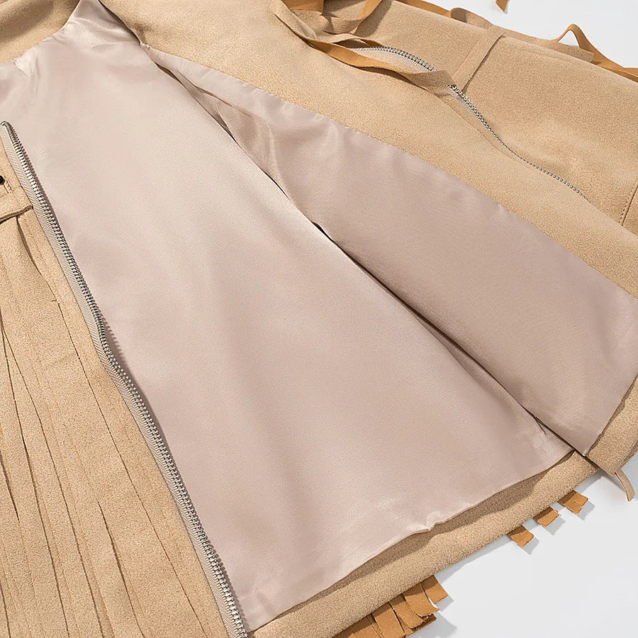Fringe Faux Suede Jacket