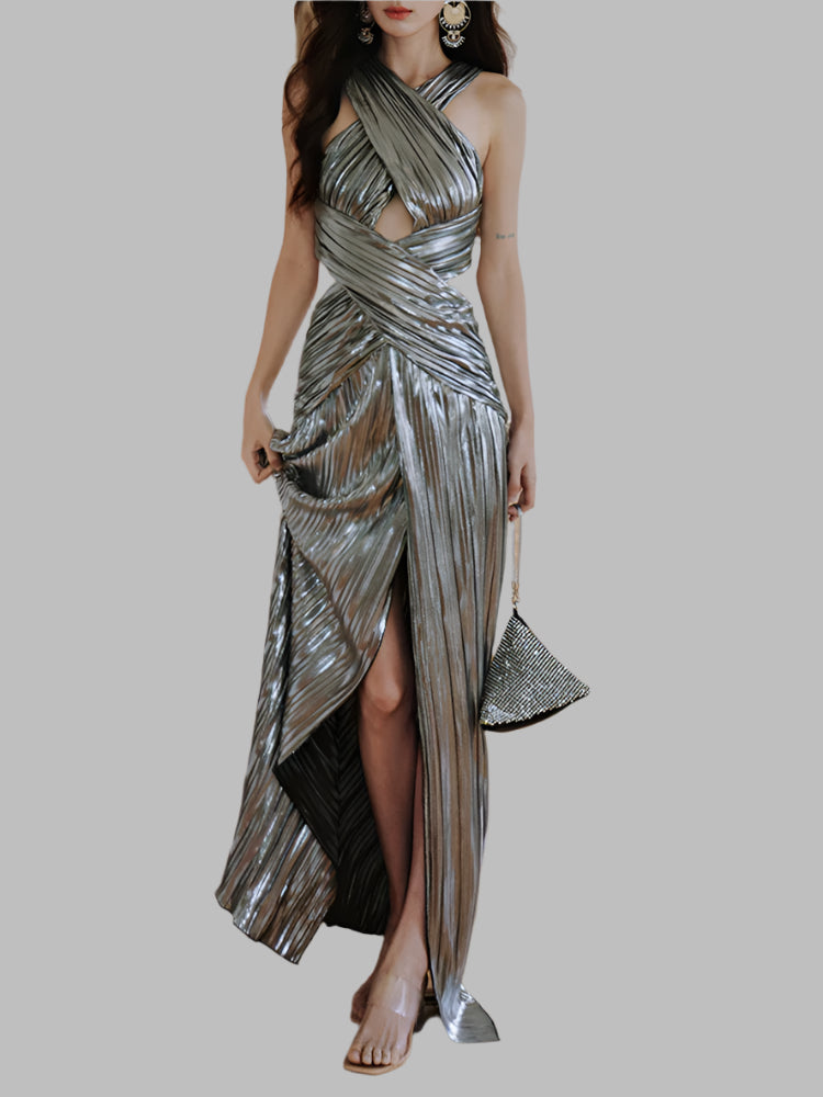 Zalia Atelier | Silver Party Gown