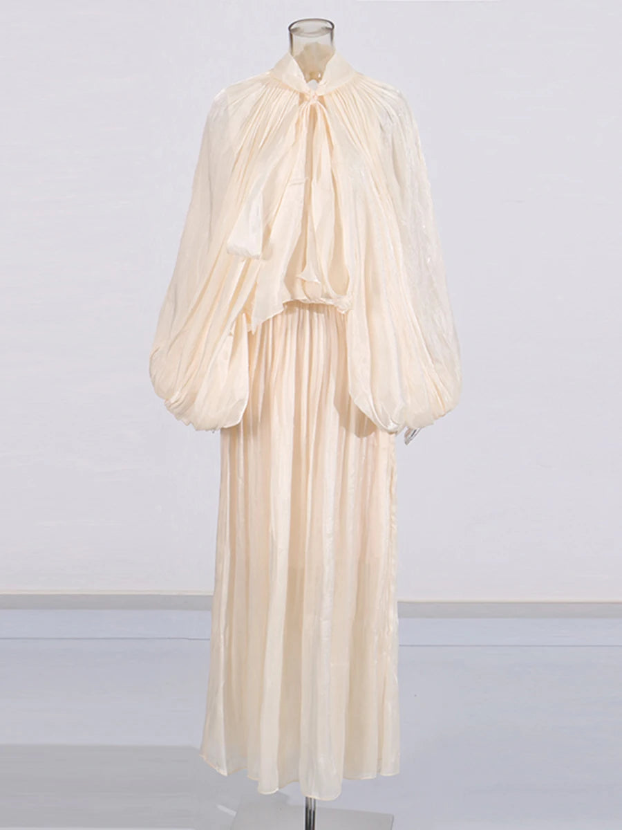 Zalia Atelier | Stand Collar Maxi Dress