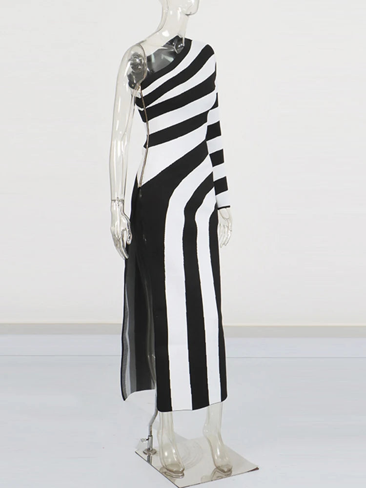 Striped Party Dress Zalia Atelier