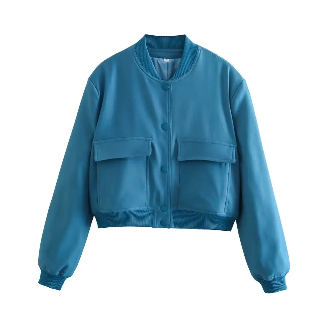 Teal Blue Bomber Jacket