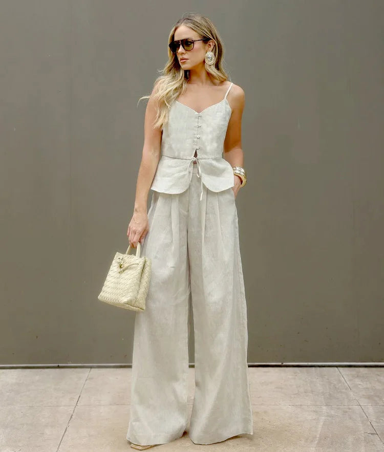 Zalia Atelier - Cotton Top and Pants Set