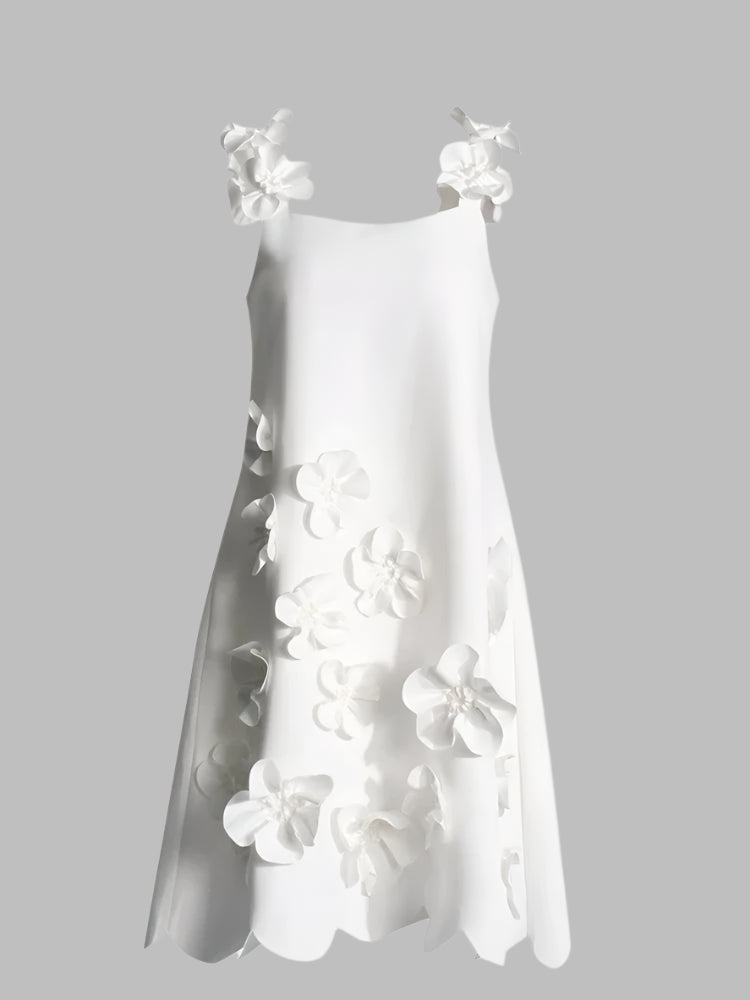 Zalia Atelier | White Mini Dress With Appliques