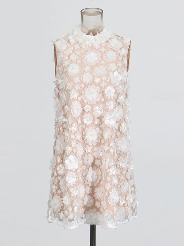 Zalia Atelier Dress| White Appliques Mini Dress