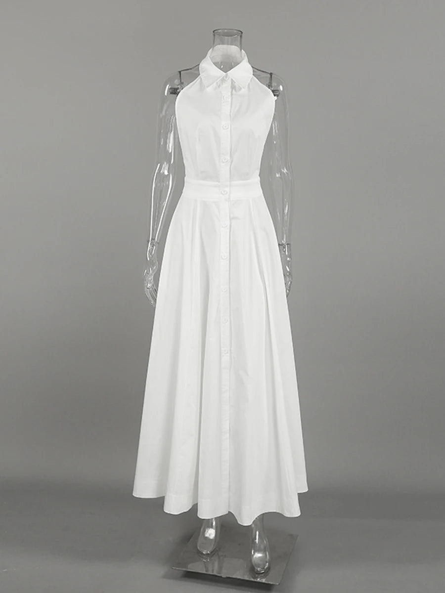 Zalia Atelier - White Button Down Dress