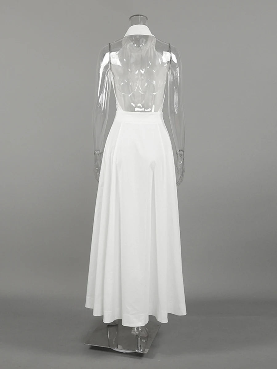 Zalia Atelier - White Button Down Dress