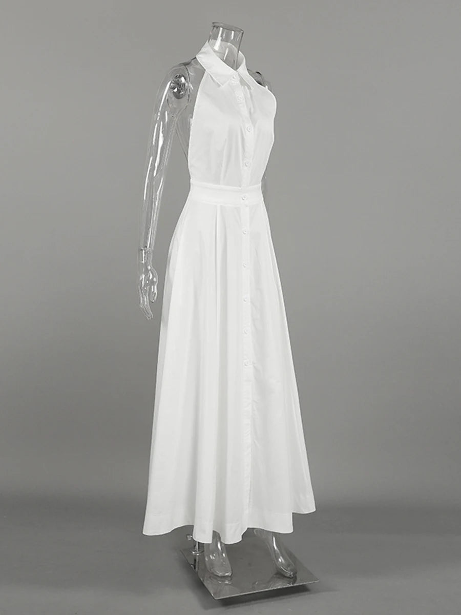 Zalia Atelier - White Button Down Dress