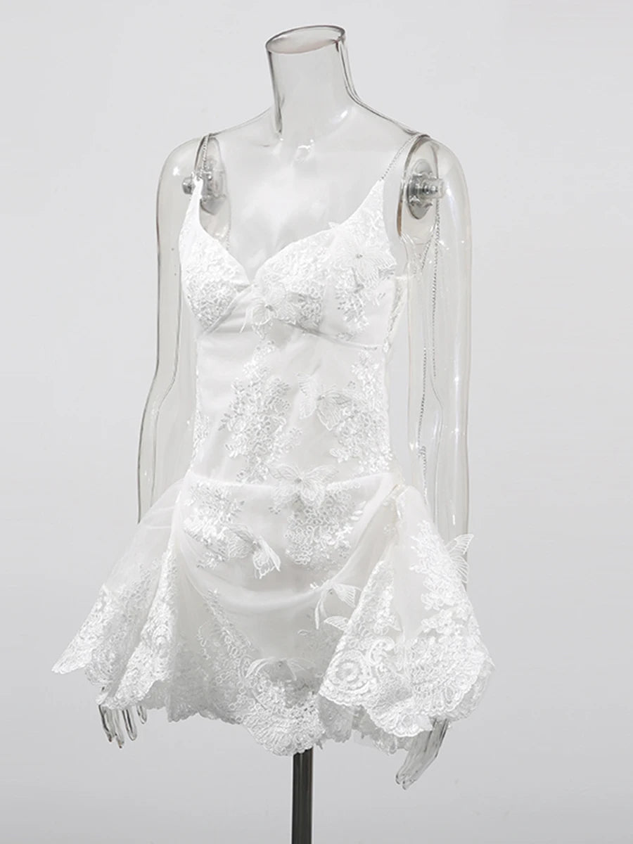 Zalia Atelier | White Lace Mini Dresses