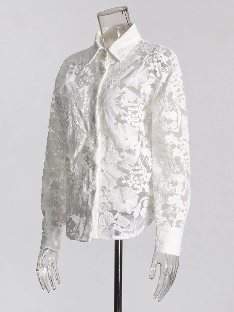 Zalia Atelier | White Lace Top