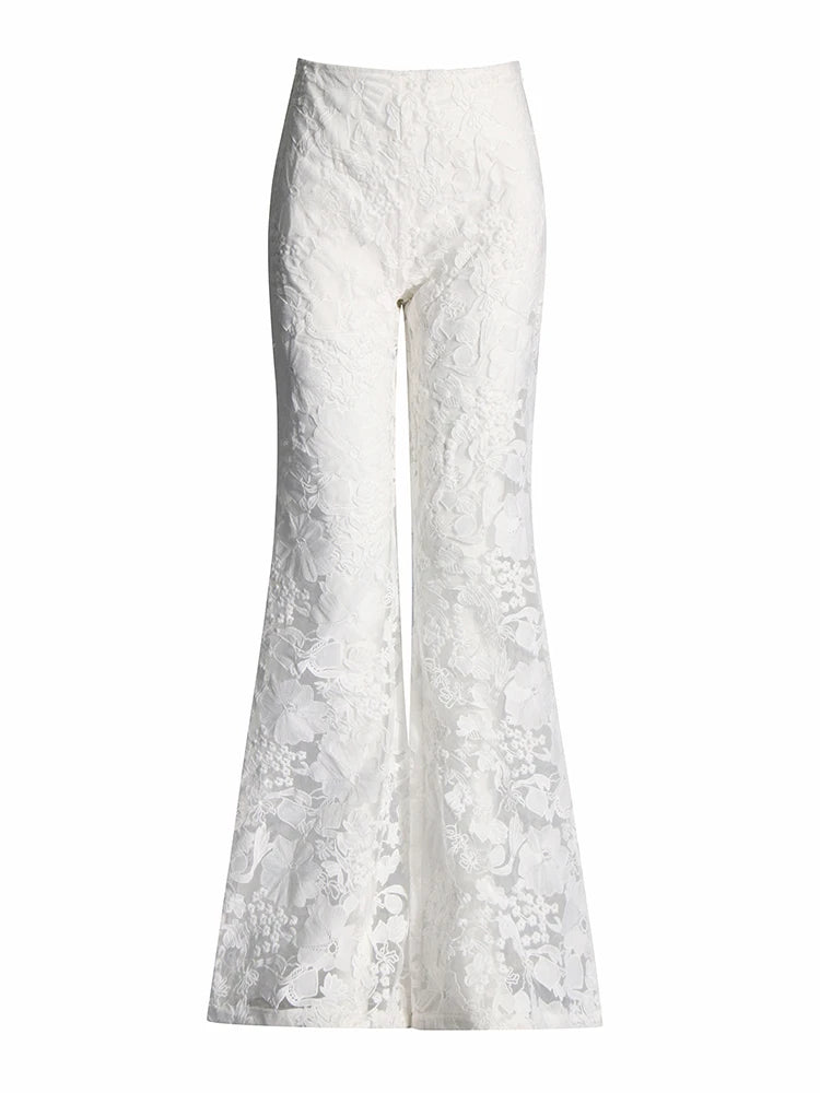 Zalia Atelier | White Lace Trouser