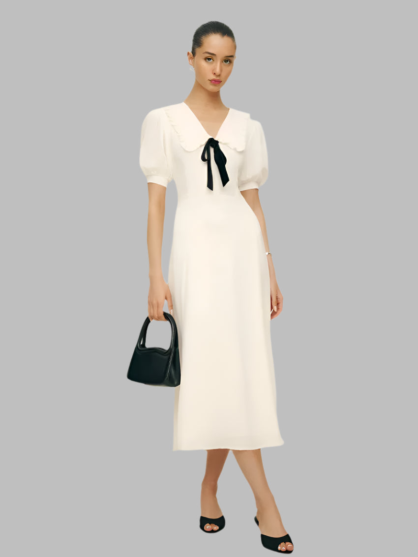 White Midi Dress | Zalia Atelier