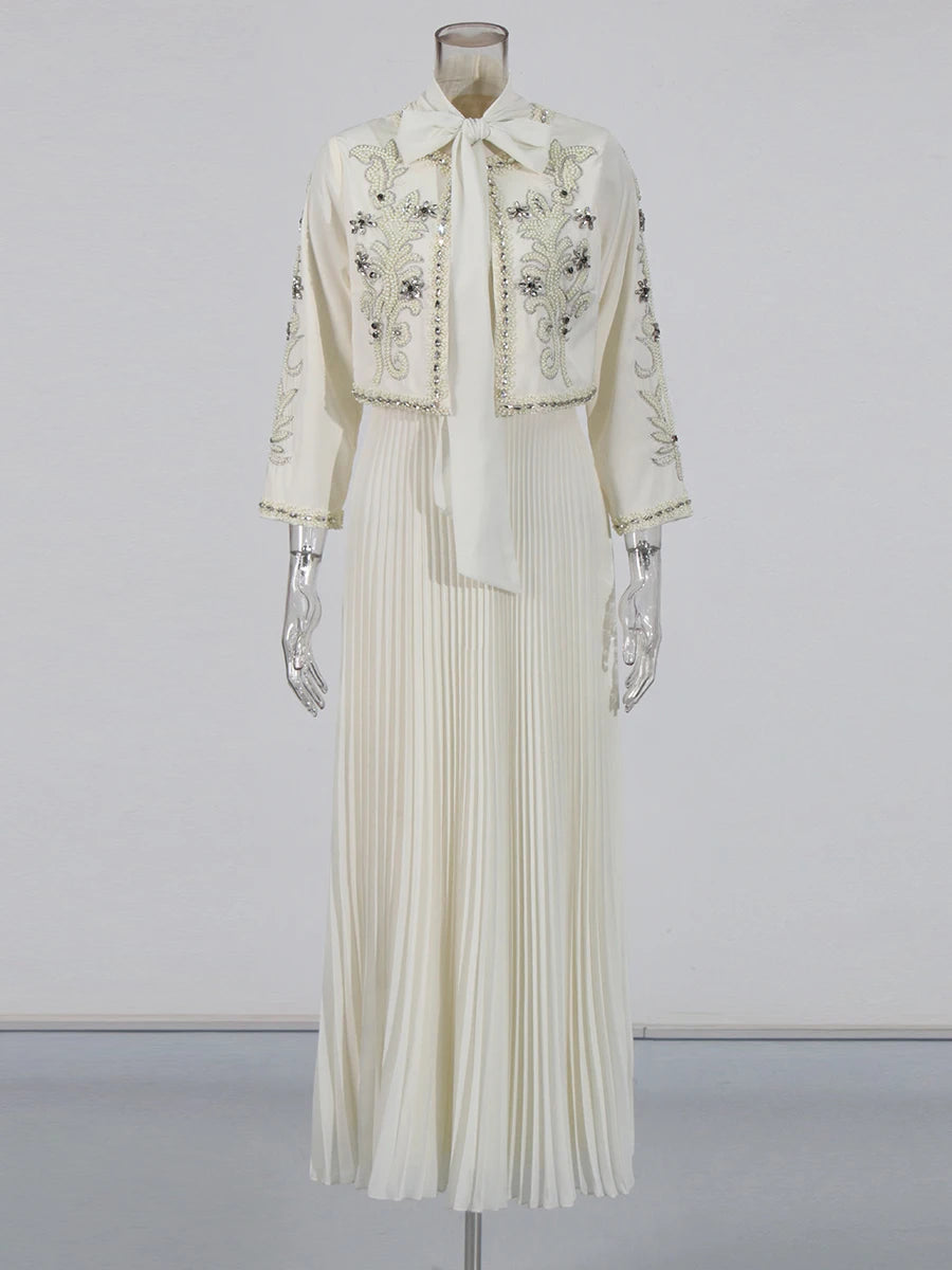 Zalia Atelier | White Set Blazer and Dress