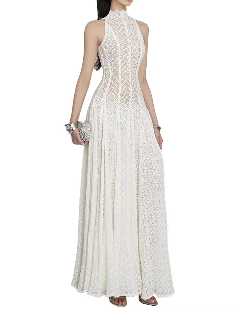 White Sleeveless Maxi Dress | Zalia Atelier