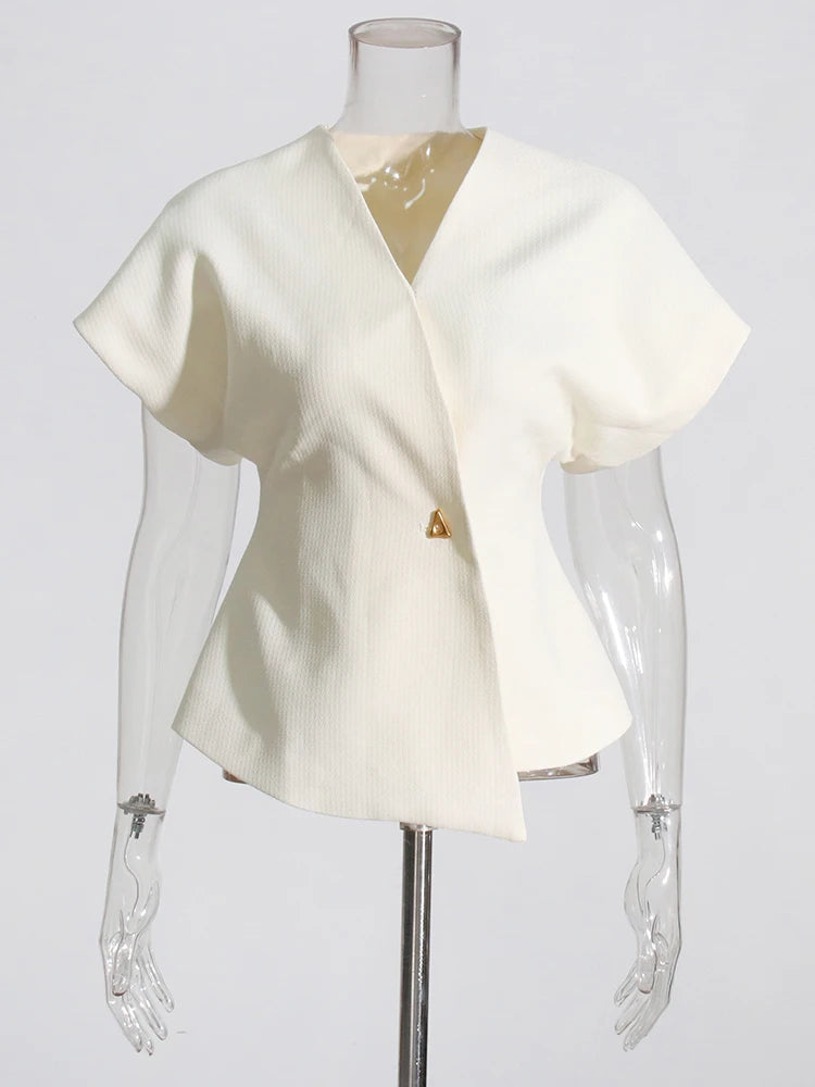 Zalia Atelier | Wide Short Sleeve Blouse Beinge