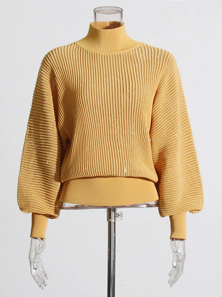 Yellow Sheer Minimalist Knit Sweater