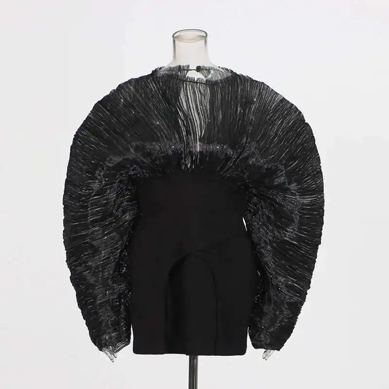 Zalia Atelier | Black Organza Dress