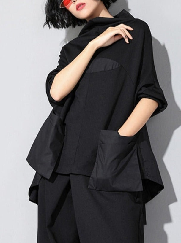 Street style women's black top