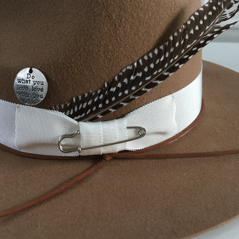 Pin and Feather Wool Hat