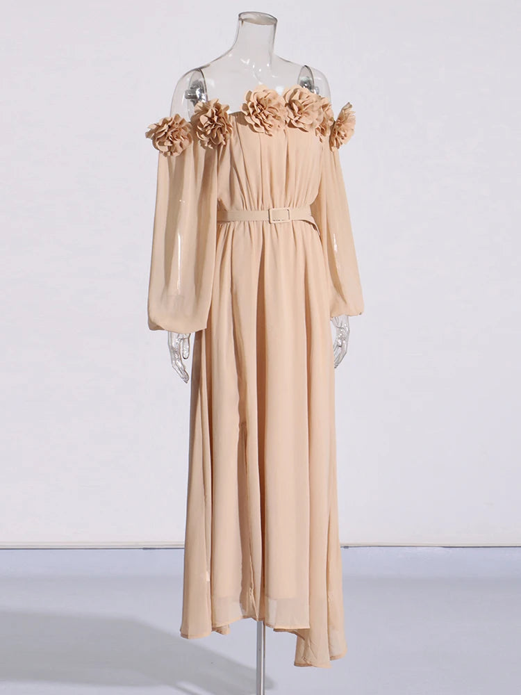 Zalia Atelier | Appliques Maxi Dress Khaki