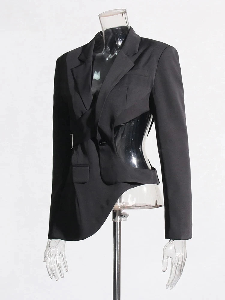 Black Asymmetrical Blazer | Zalia Atelier | Street Style