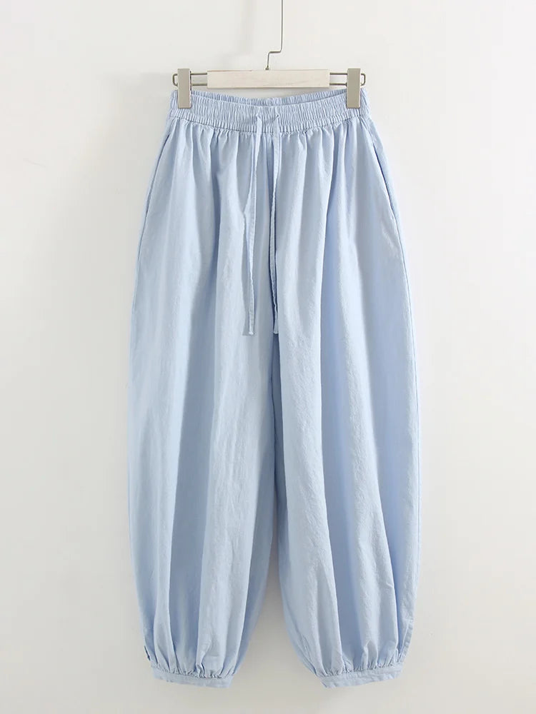 Zalia Atelier - Balloon Cropped Pants Light Blue