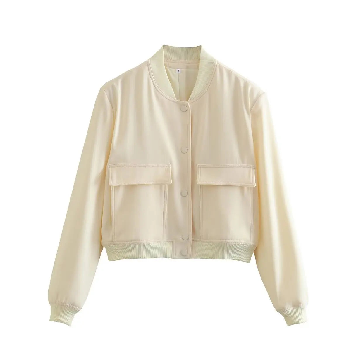 Zalia Atelier - Beige Bomber Jacket