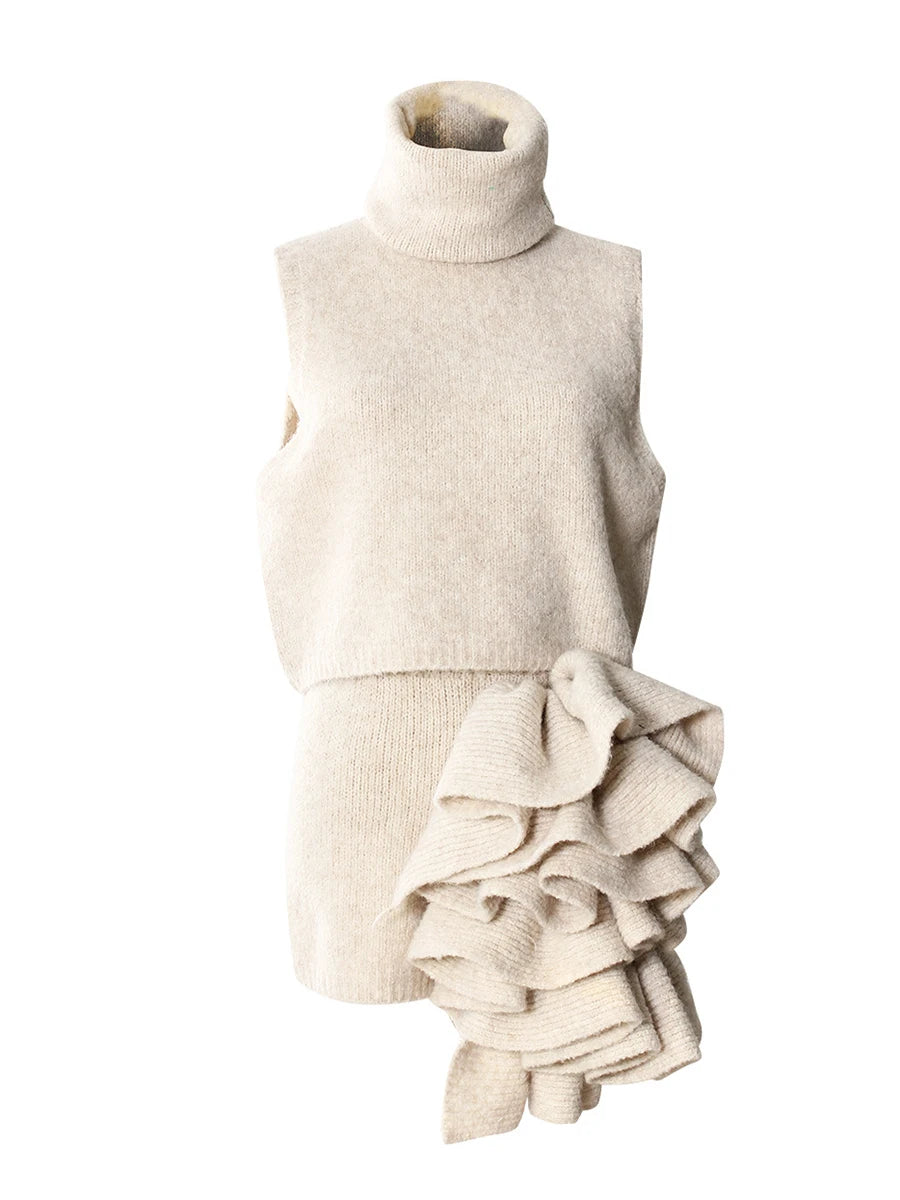 Zalia Atelier | Beige Top and Skirt