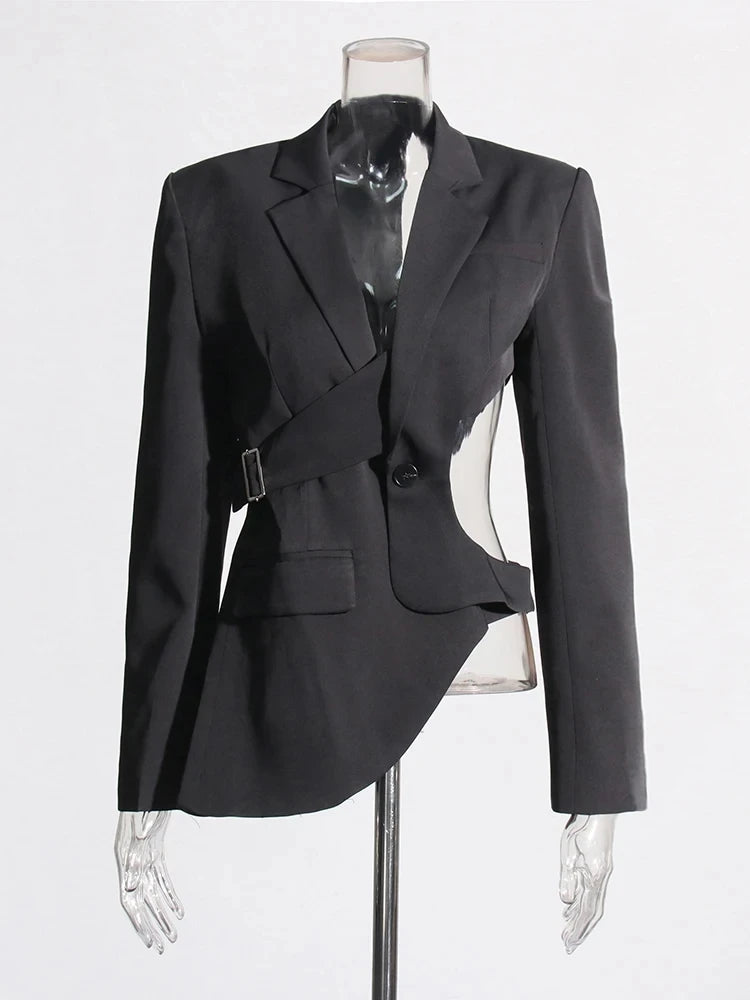 Black Asymmetrical Blazer | Zalia Atelier | Street Style
