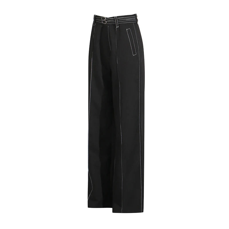 Zalia Atelier Black Trousers with stitching