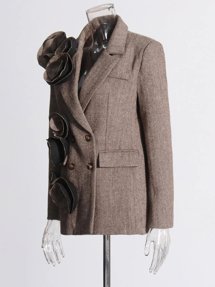 Zalia Atelier | Blazer Coffee Appliques