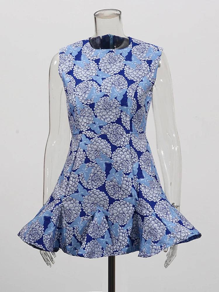 Zalia Atelier | Blue Print Mini Dress