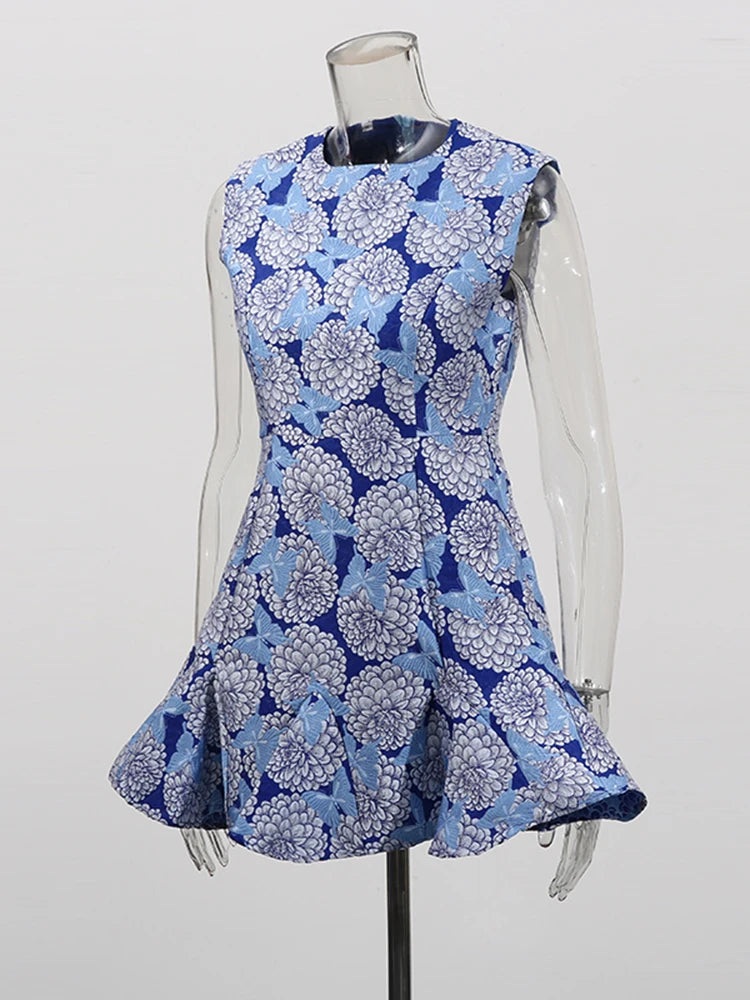 Blue Print Mini Dress | Zalia Atelier