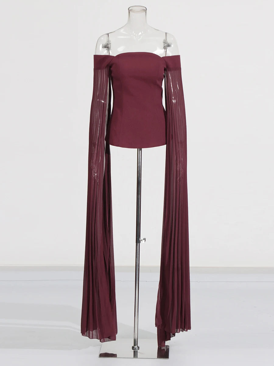 Strapless Burgundy Top | Zalia Atelier
