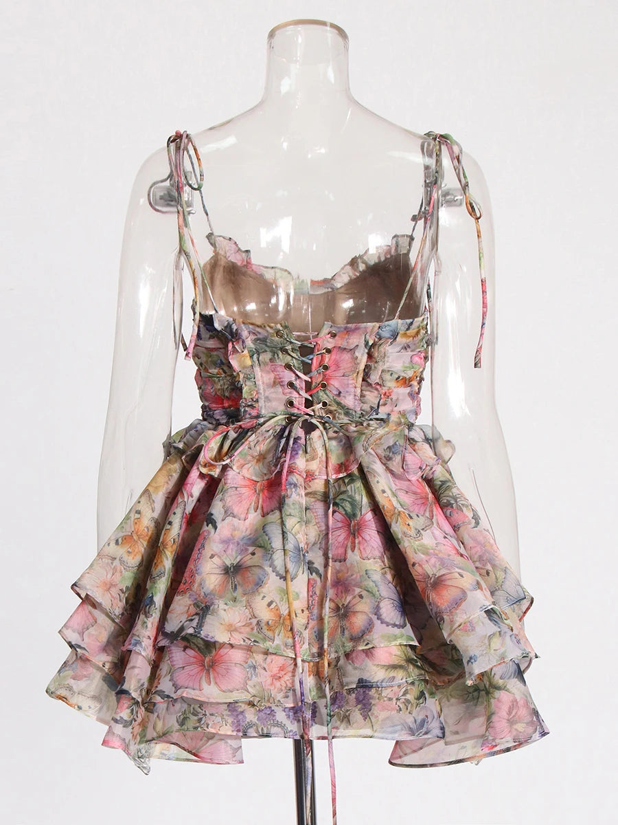 Zalia Atelier | Butterfly Print Mini Dress | Selkie Dupe