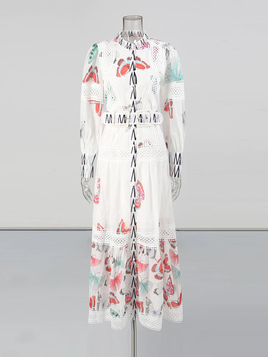 Zalia Atelier | Butterfly Print Dress | Front
