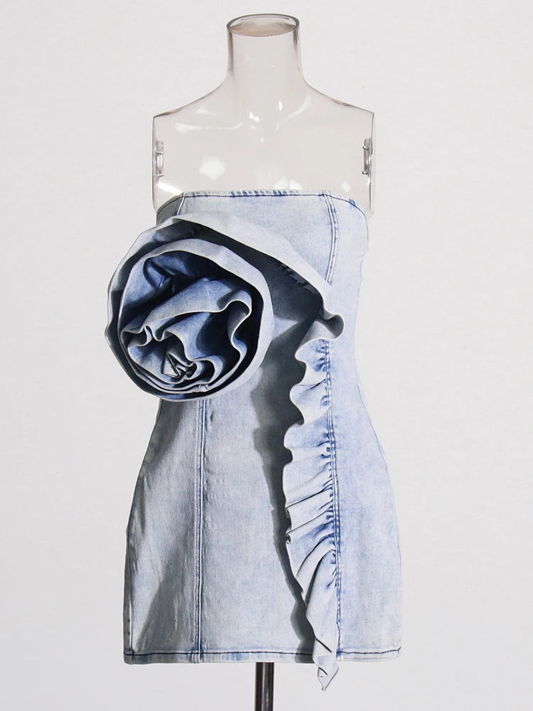 white christmas dresses Sweet Surprises Midi Dress Denim main image 1