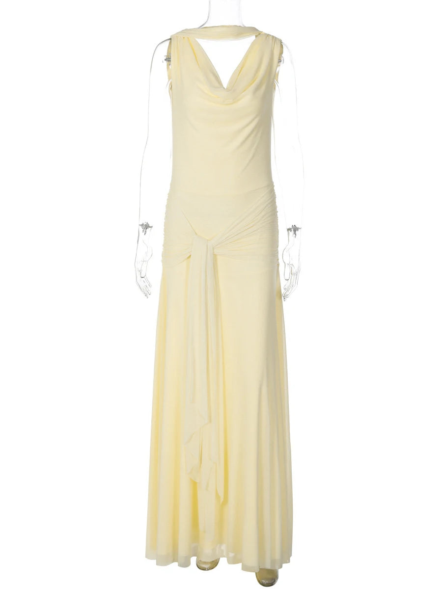 Zalia Atelier Draped Collar Dress