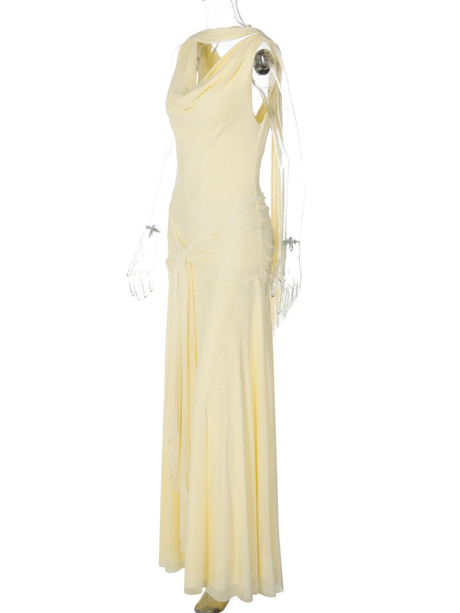 Zalia Atelier Draped Collar Dress