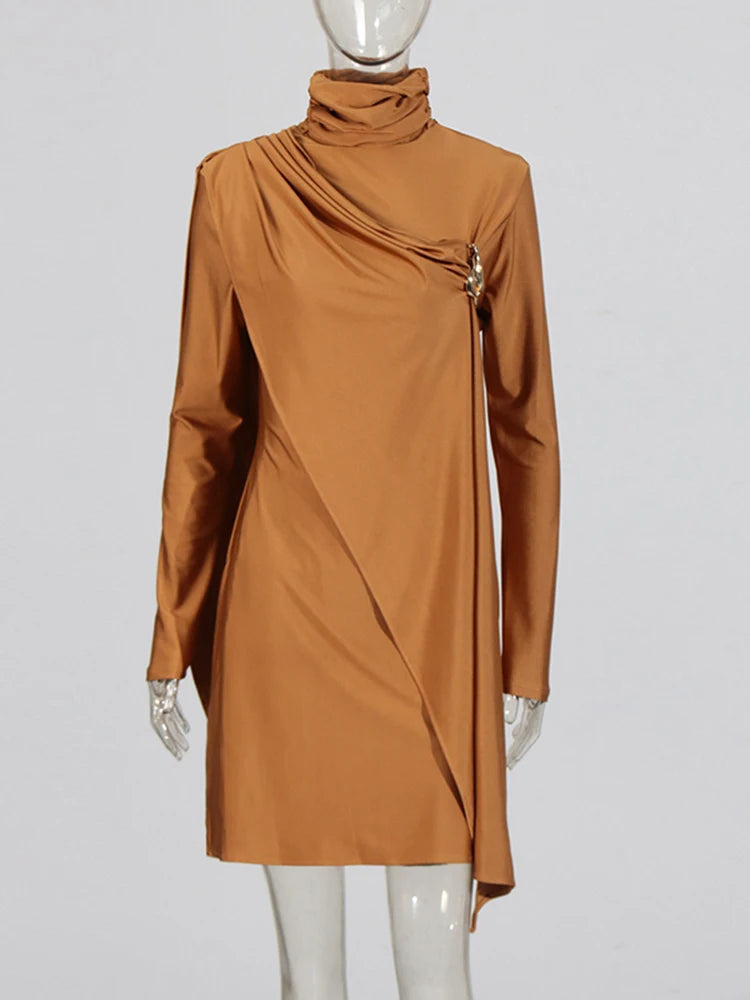 Zalia Atelier | Draped Scarf Long Sleeve Mini Dress Giuseppe Di Morabito Dupe