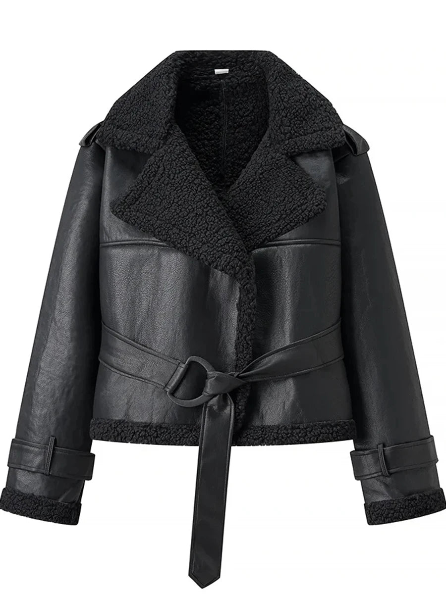 Zalia Atelier | Faux Fur Lined Jacket All Black