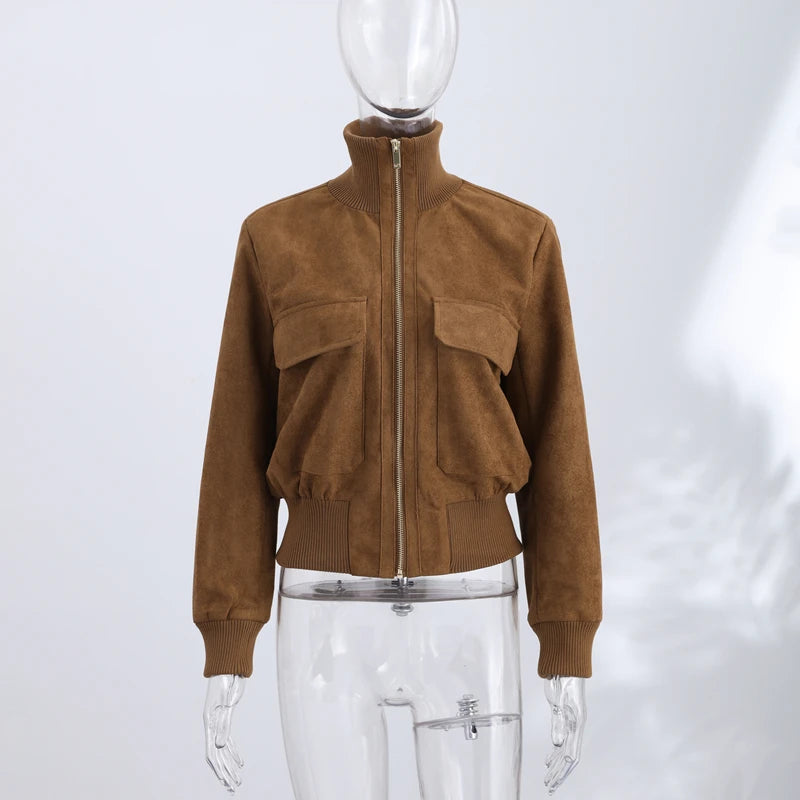 Brown Faux Suede Jacket