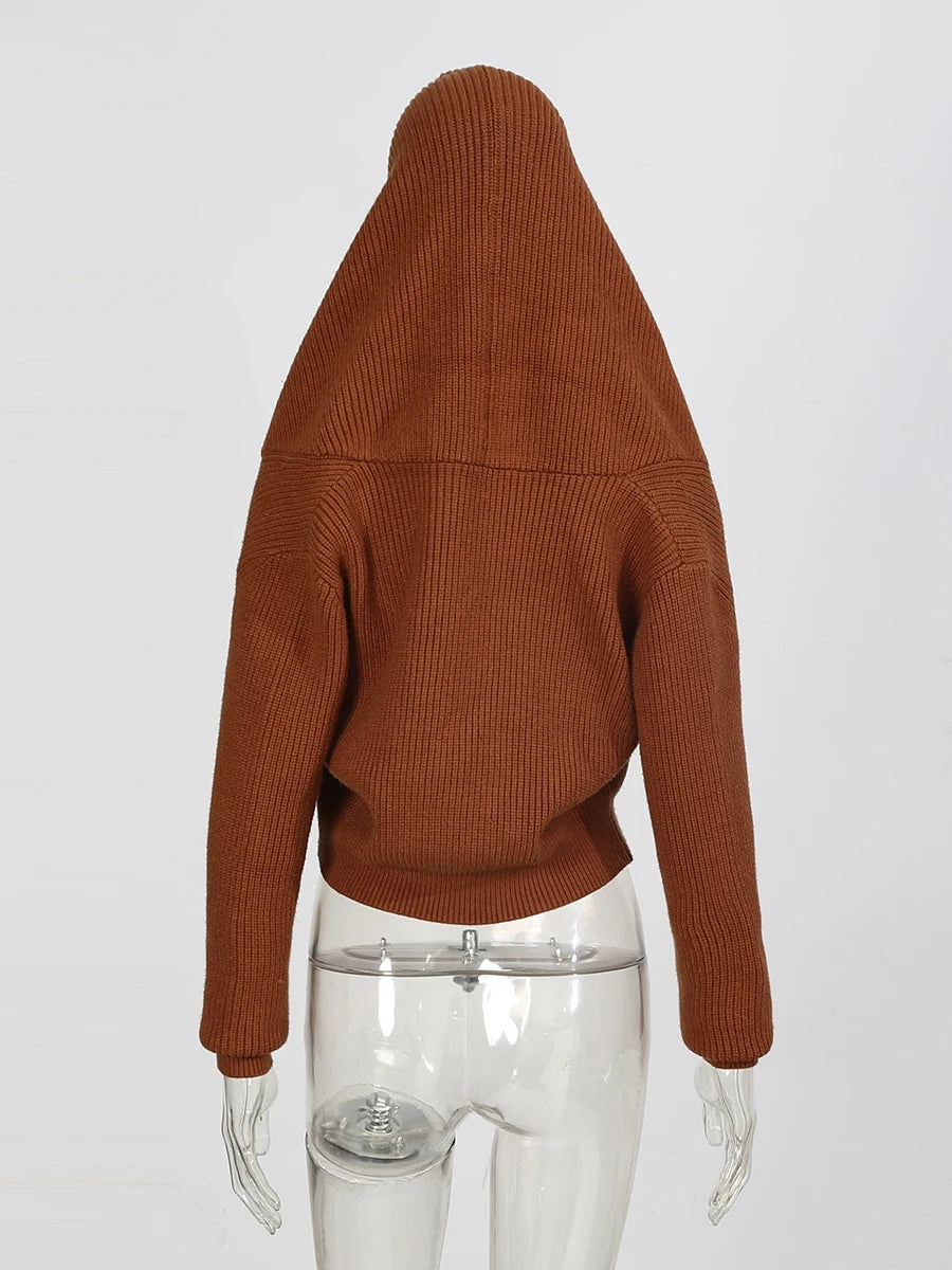 Zalia Atelier | Hooded Cardigan | Back