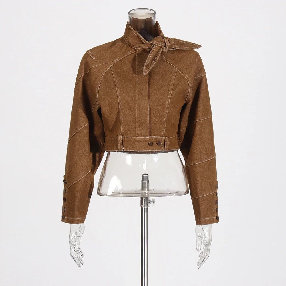 Khaki Brown Jacket | Zalia Atelier