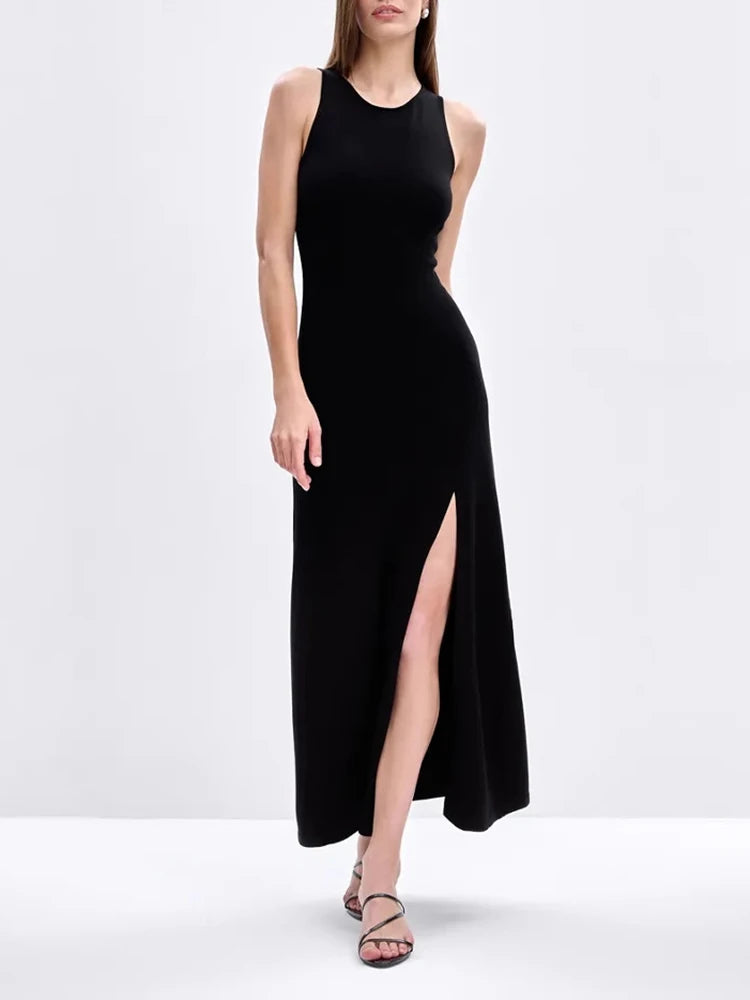 Knit Sleeveless Dress Black
